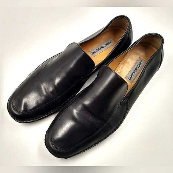 Johnson & Murphy Black Leather Loafers Shoes size 11 - Picture 14 of 16